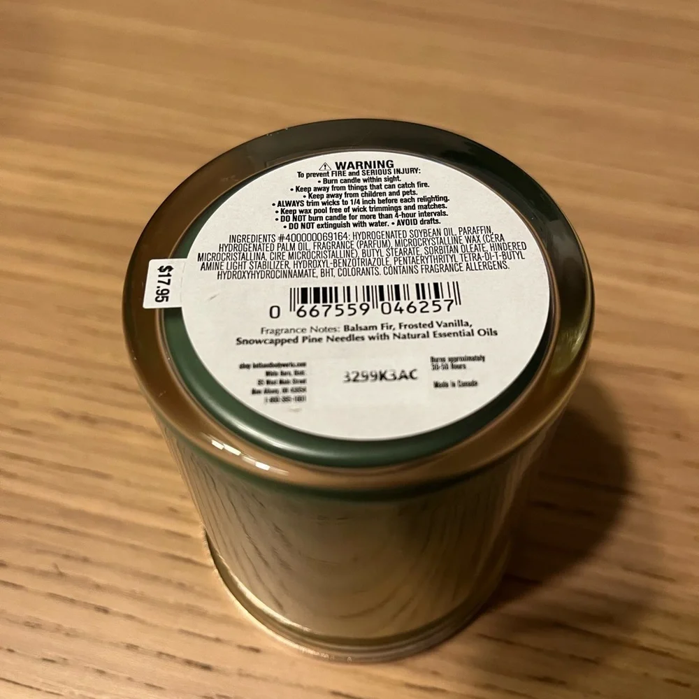 Bath & Body Works Single Wick Candle. Vanilla Balsam.